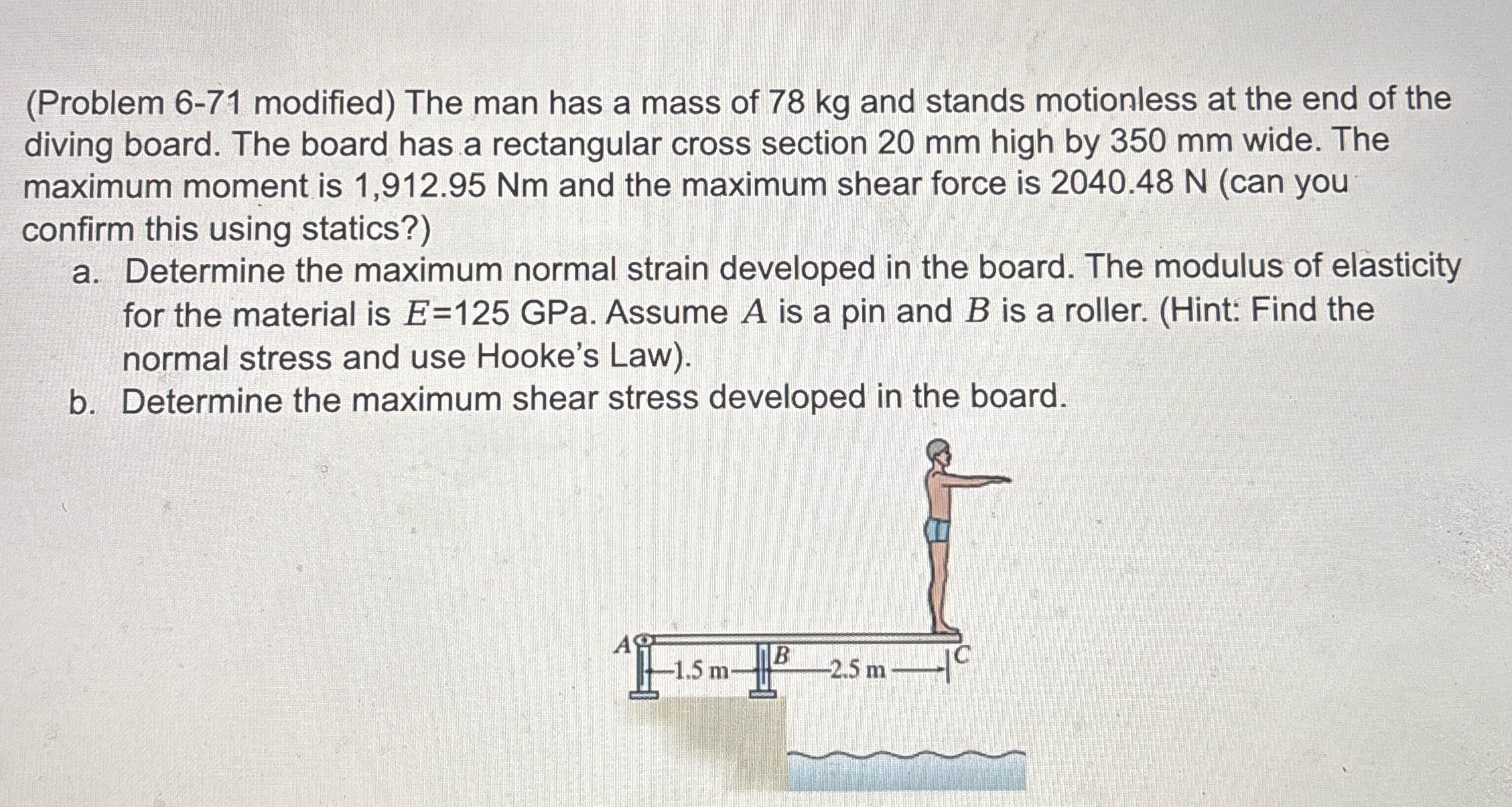 ( Problem 6 - 7 1 modified ) The man has a mass