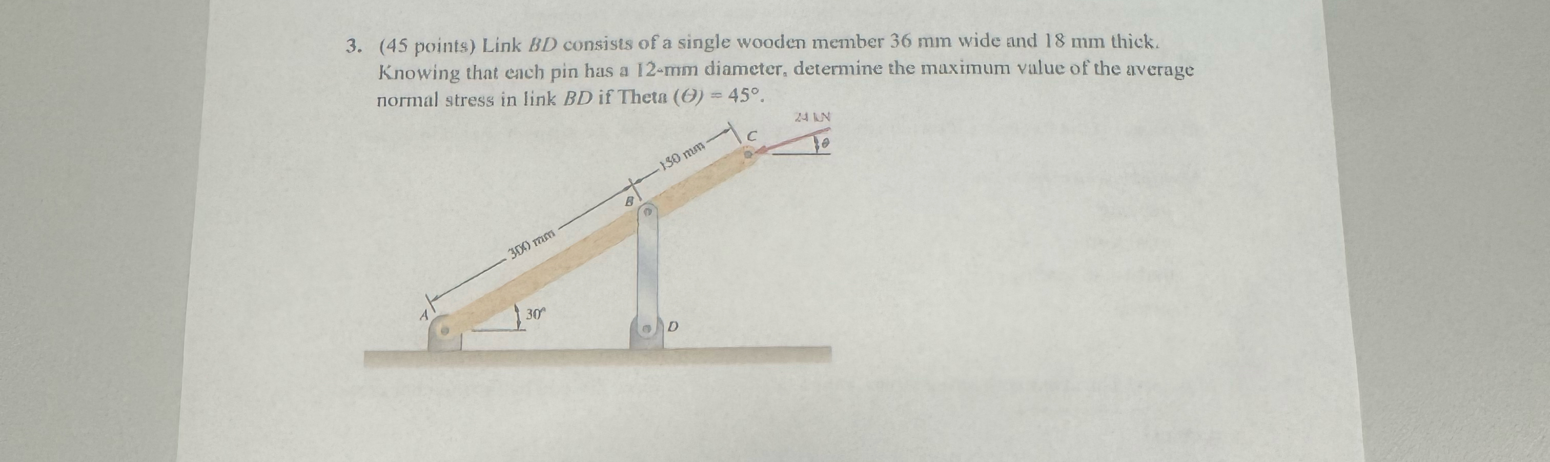 ( 4 5 points ) Link B D consists of a single