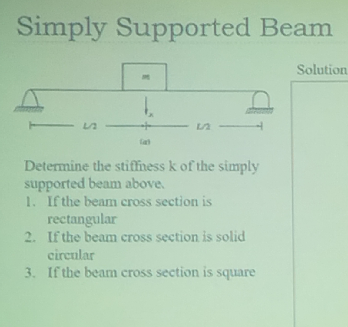 Simply Supported Beam Solution Determine the