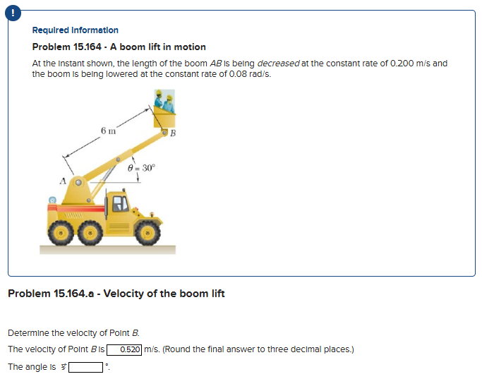Required Information Problem 1 5 . 1 6 4 - A boom