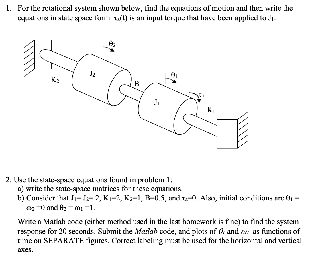 Use the state - space equations found in problem