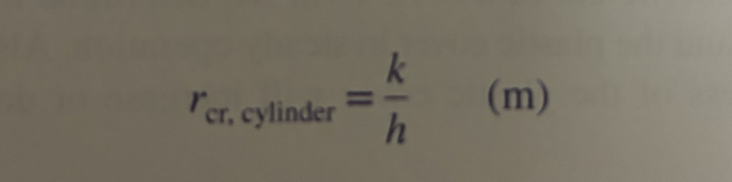 Derive the following equation r c r , c y l i n d