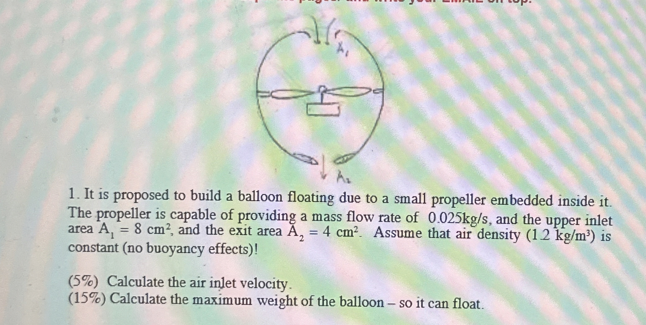 It is proposed to build a balloon floating due to