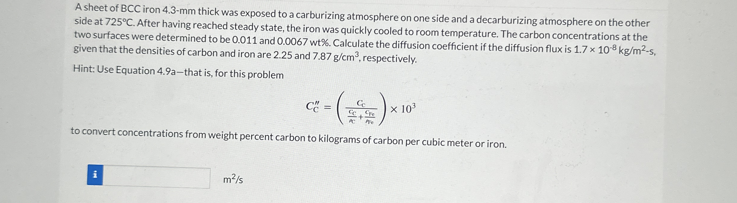 A sheet of BCC iron 4 . 3 - mm thick was exposed