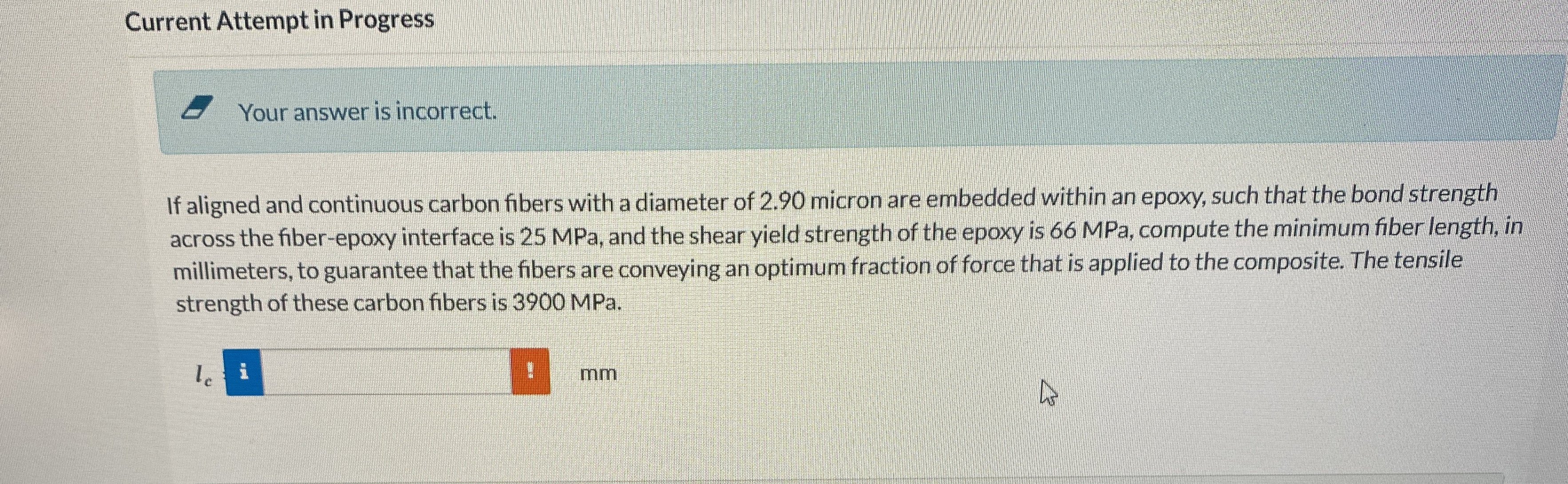 Current Attempt in Progress Your answer is