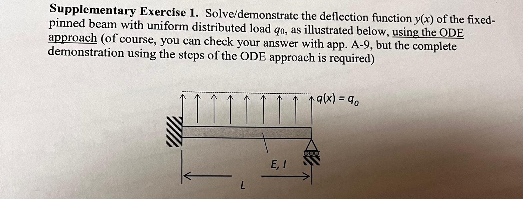 Supplementary Exercise 1 . Solve / demonstrate
