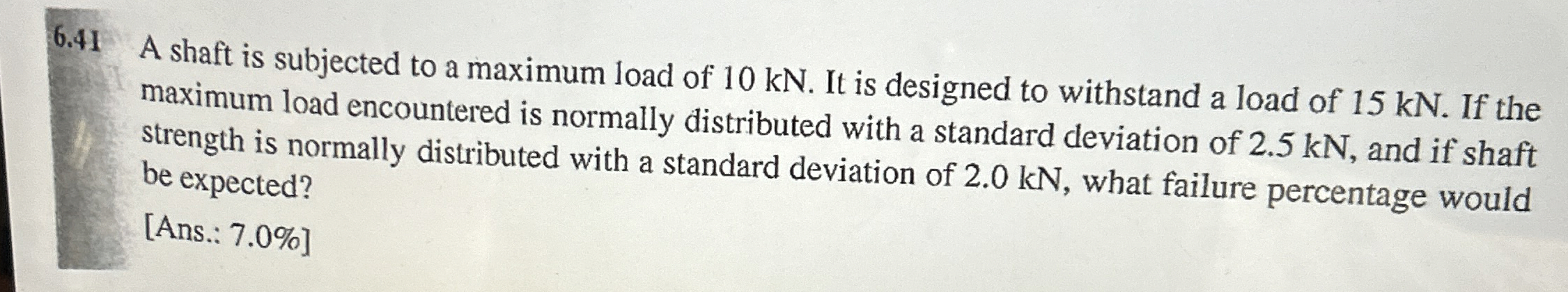 6 . 4 1 A shaft is subjected to a maximum load of
