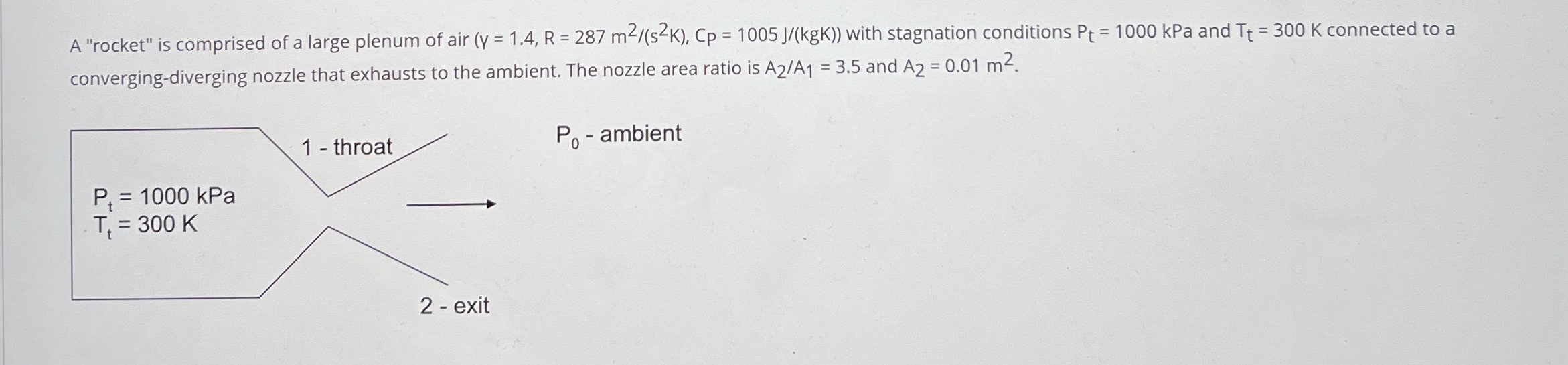A ) Find the thrust, T [ N ] , for an ambient