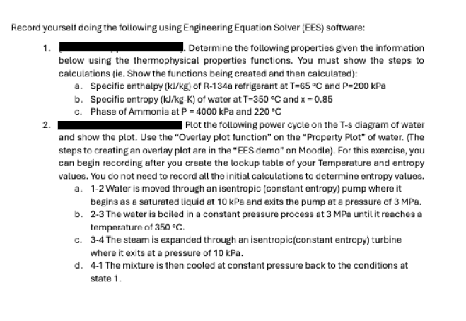 Record yourself doing the following using
