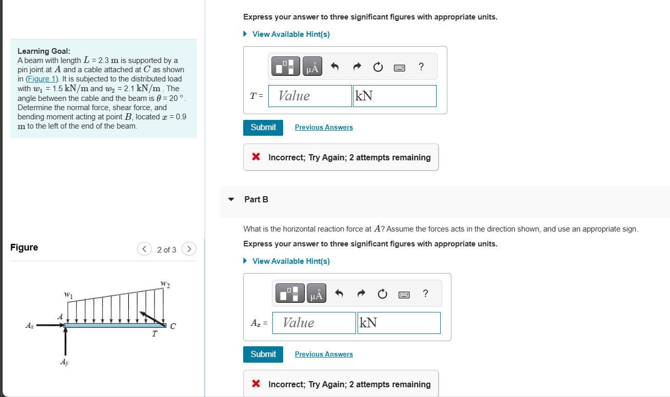 Show me the steps to solve Learning Goal: A beam