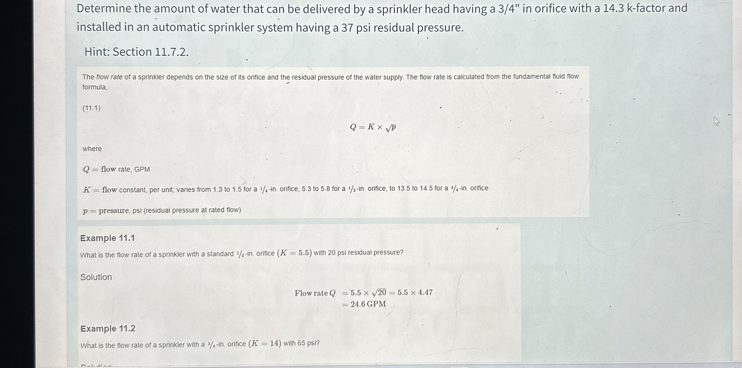 Determine the amount of water that can be