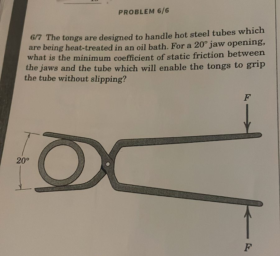 PROBLEM 6 / 6 6 / 7 The tongs are designed to