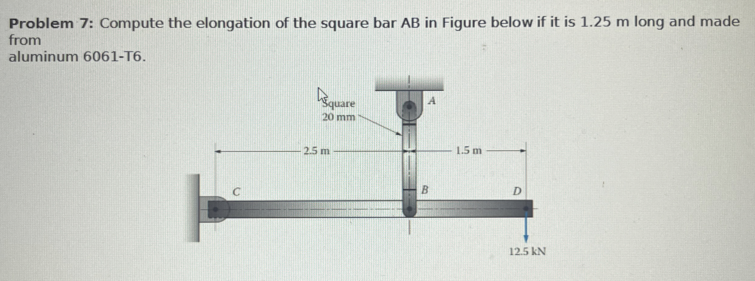 Problem 7 : Compute the elongation of the square
