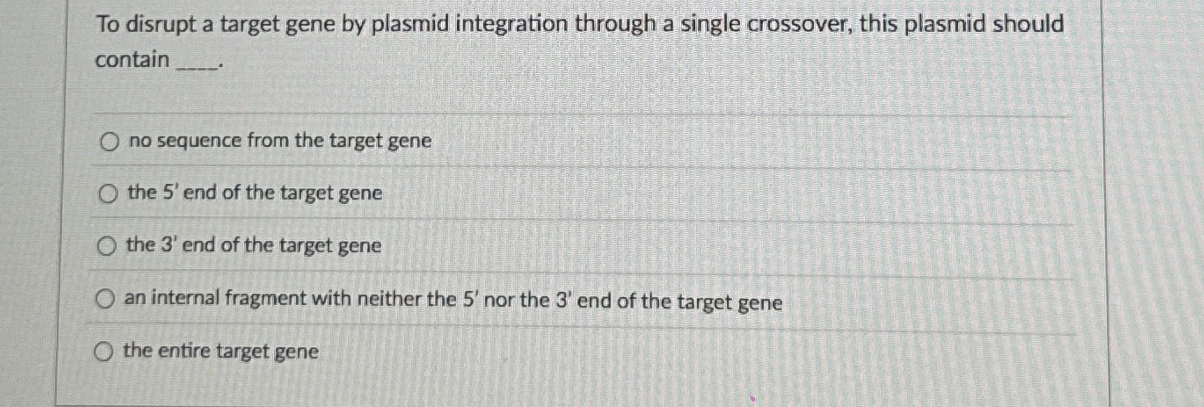 To disrupt a target gene by plasmid integration