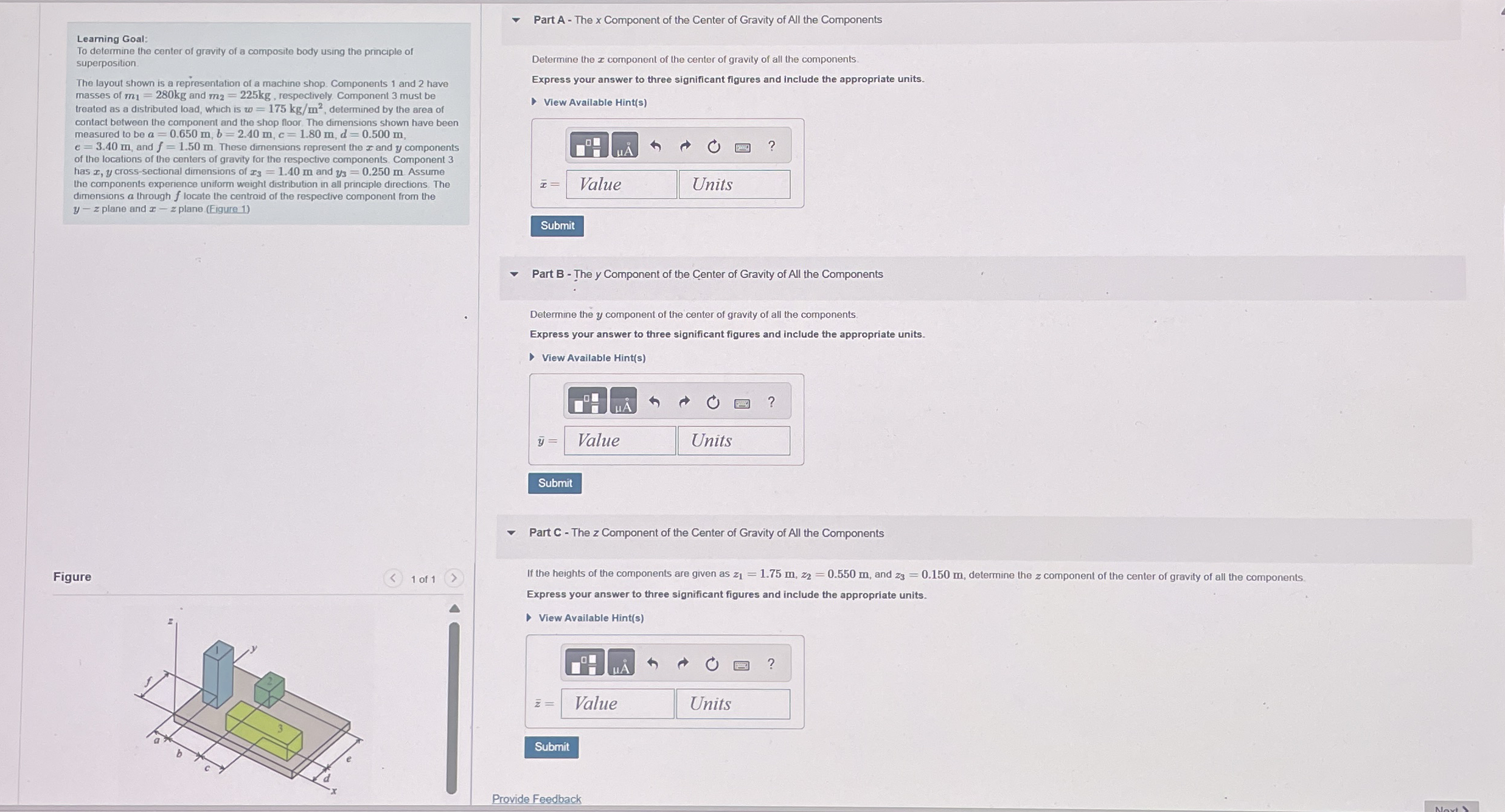 Learning Goal: To determine the center of grevity