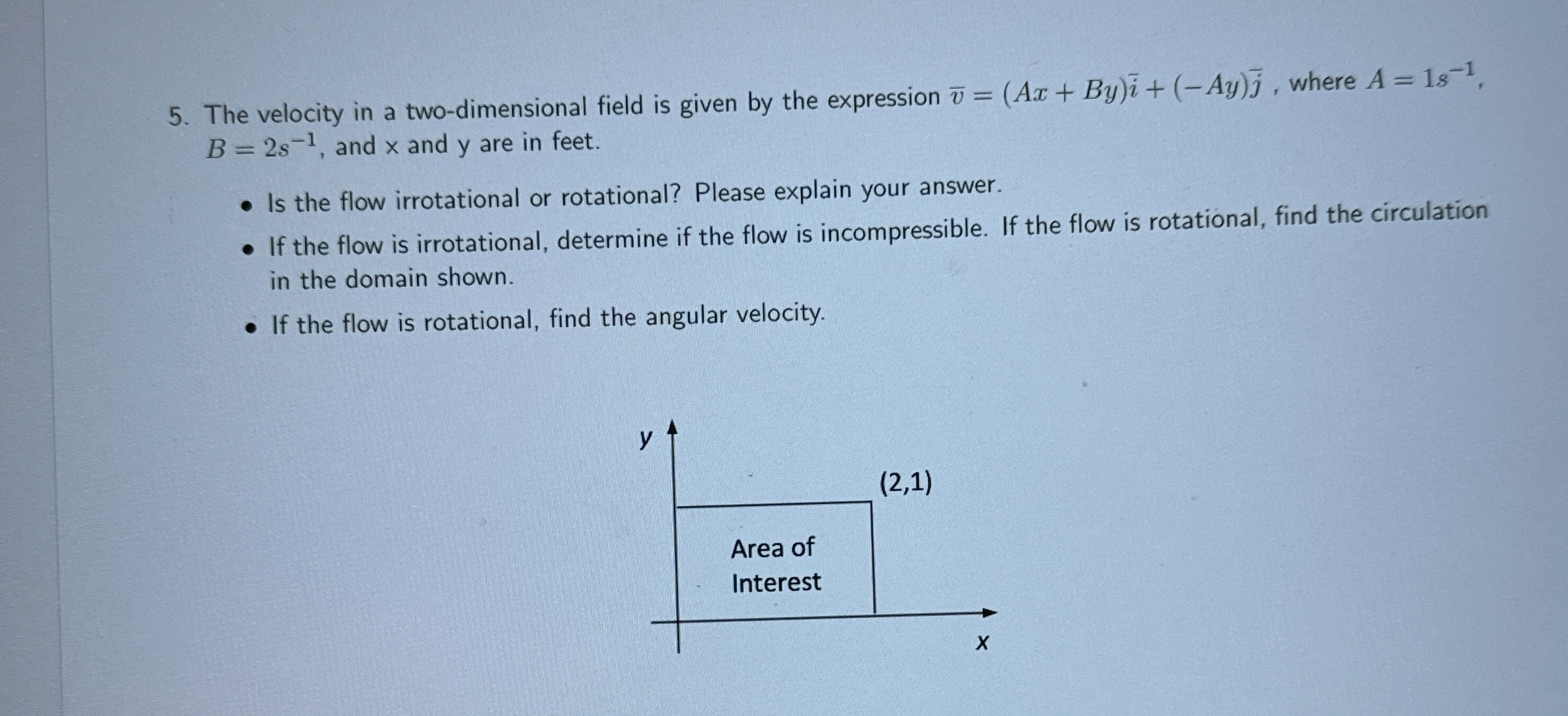 The velocity in a two - dimensional field is