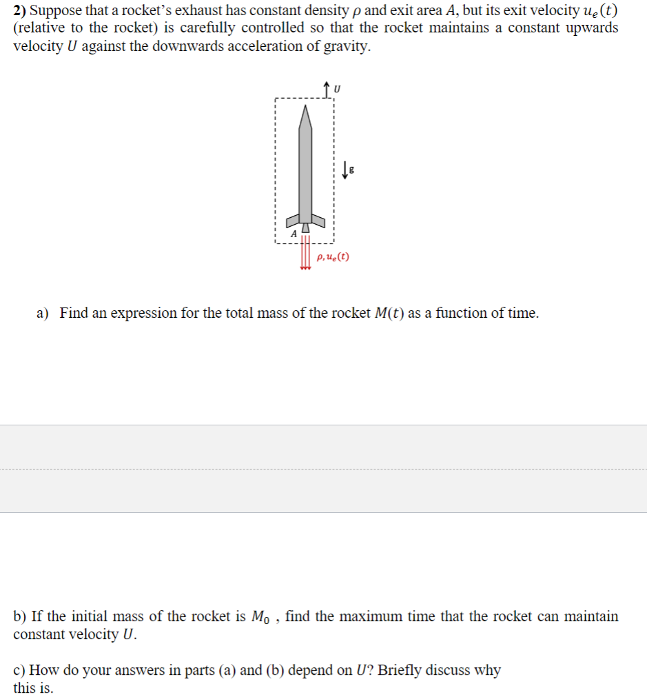 Suppose that a rocket's exhaust has constant