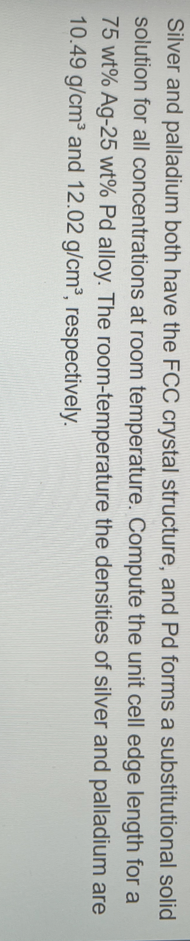 Silver and palladium both have the FCC crystal