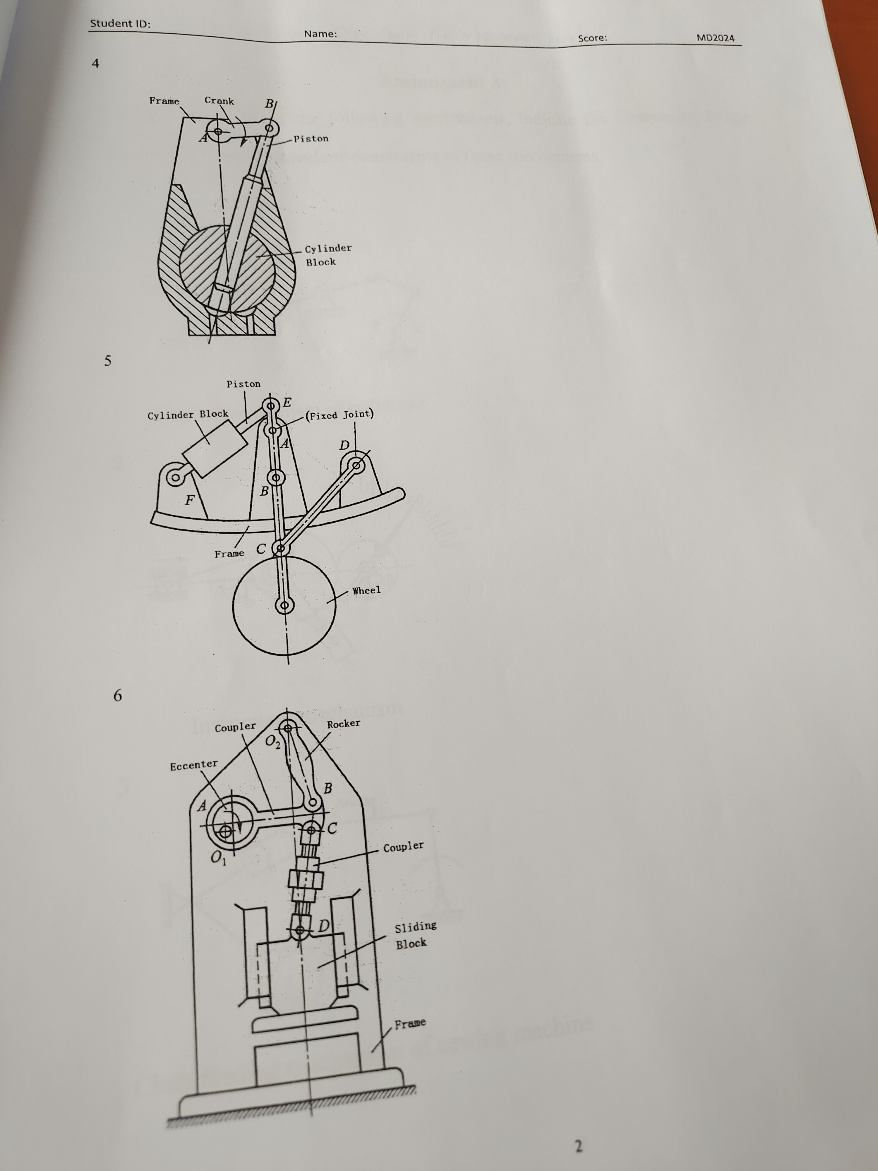 Draw the kinematic diagram and calculate DOF