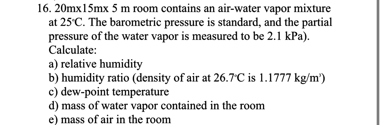 2 0 mx 1 5 mx 5 m room contains an air - water