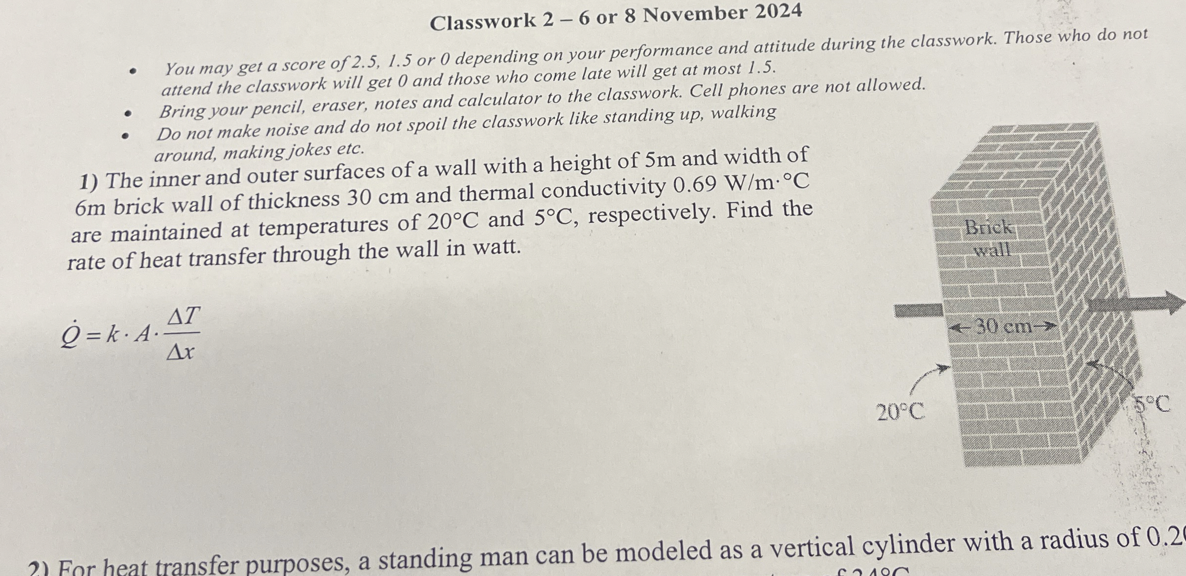 Classwork 2 - 6 or 8 November 2 0 2 4 You may get