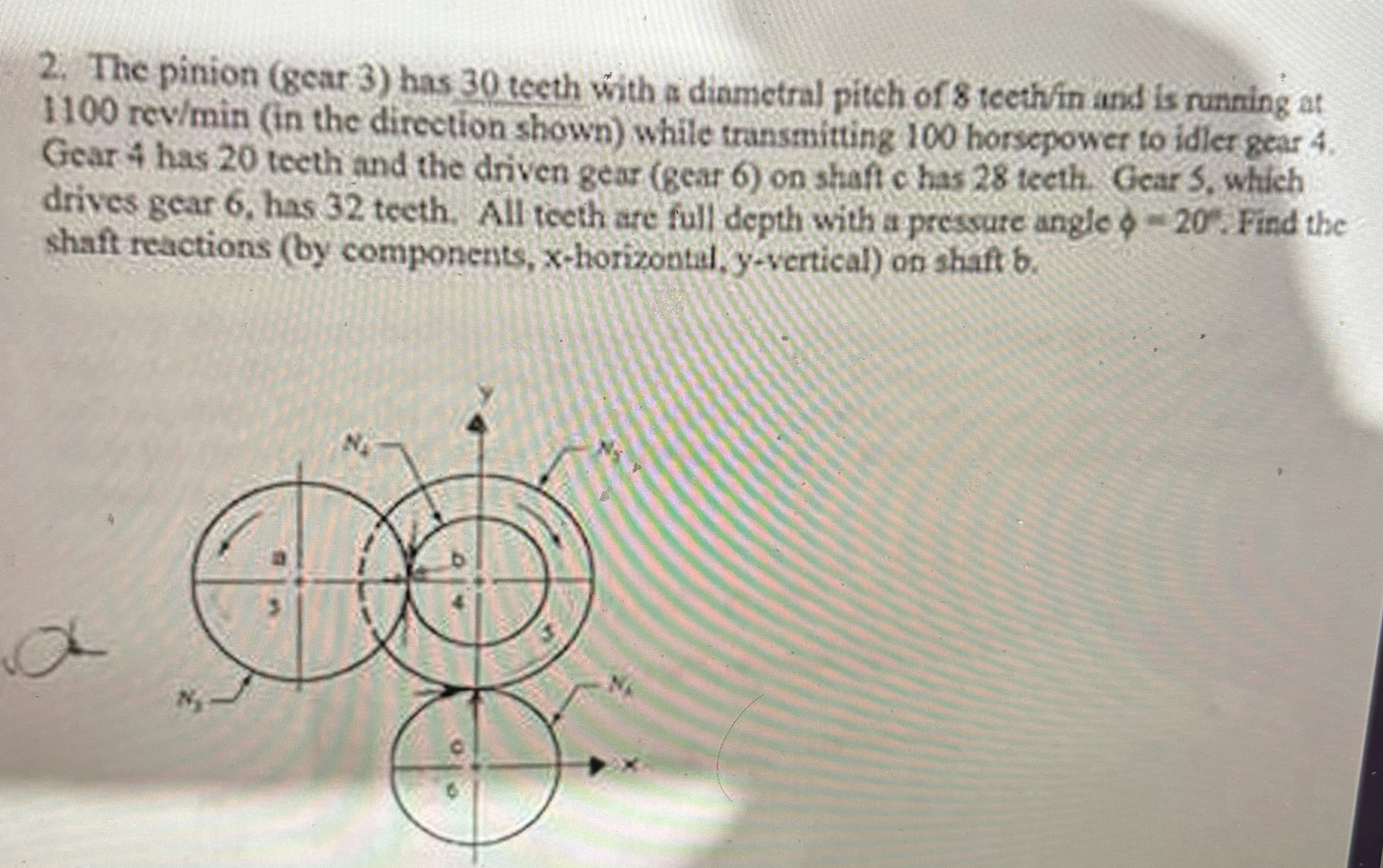 The pinion ( gear 3 ) has 3 0 teeth with a