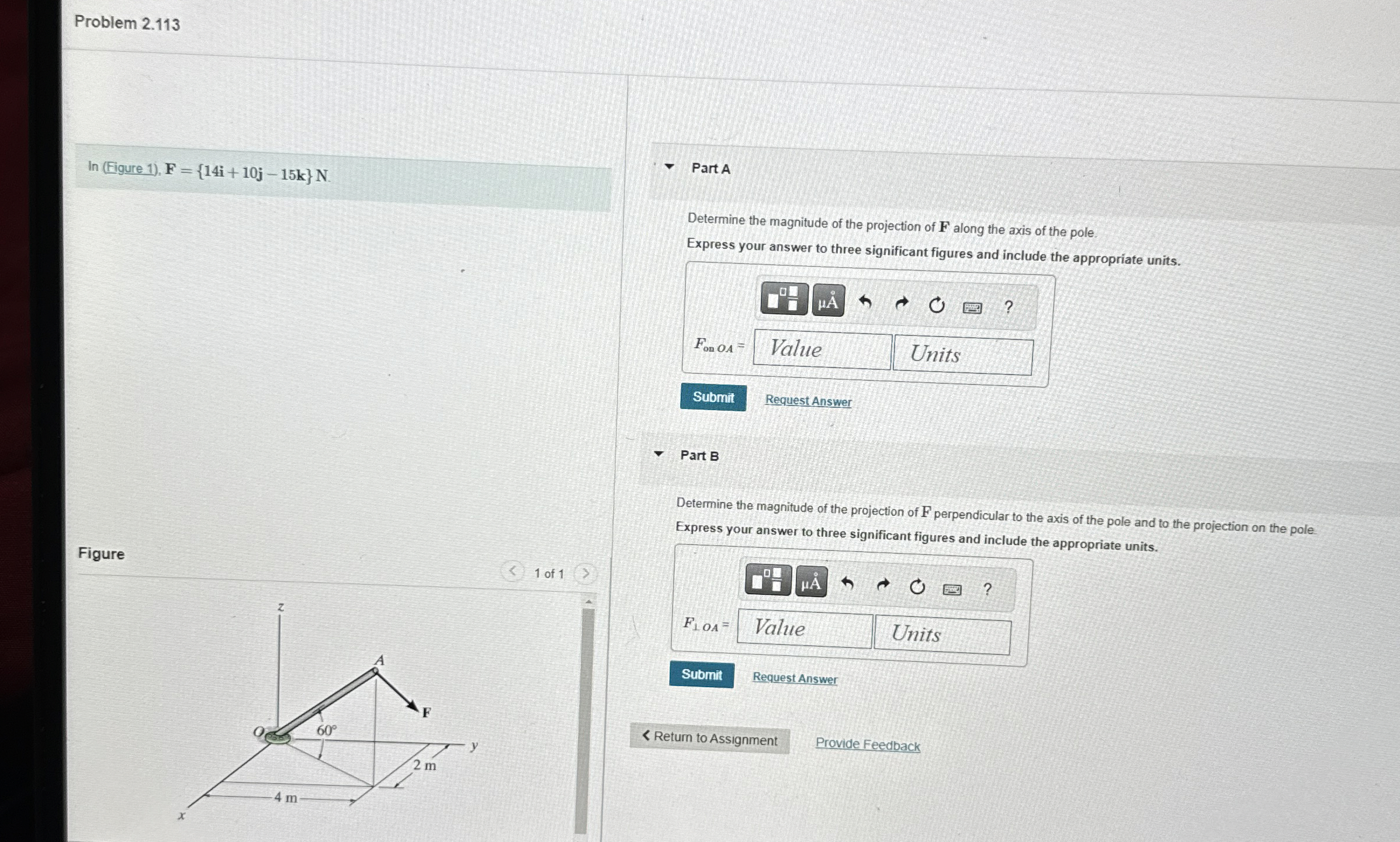 Problem 2 . 1 1 3 l n ( Figure 1 ) , F = { 1 4 i