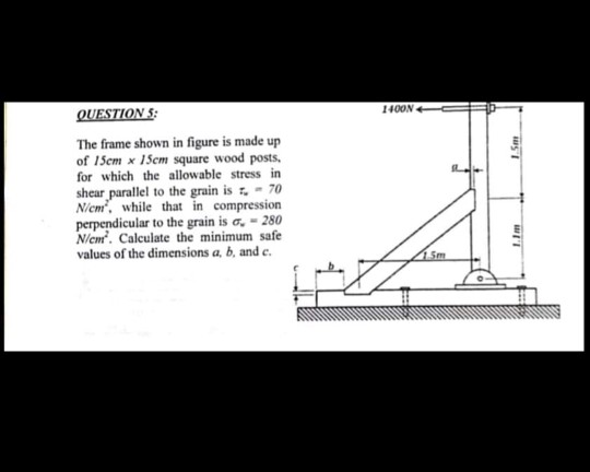 OUESTION 5 : The frame shown in figure is made up