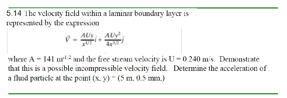 5 . 1 4 The velocity field within a laminar