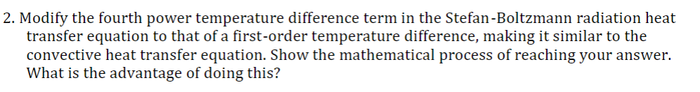 Modify the fourth power temperature difference