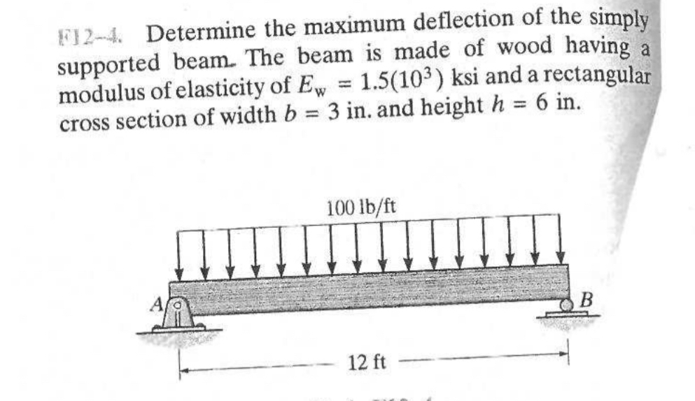Fi ] 2 - 4 . Determine the maximum deflection of