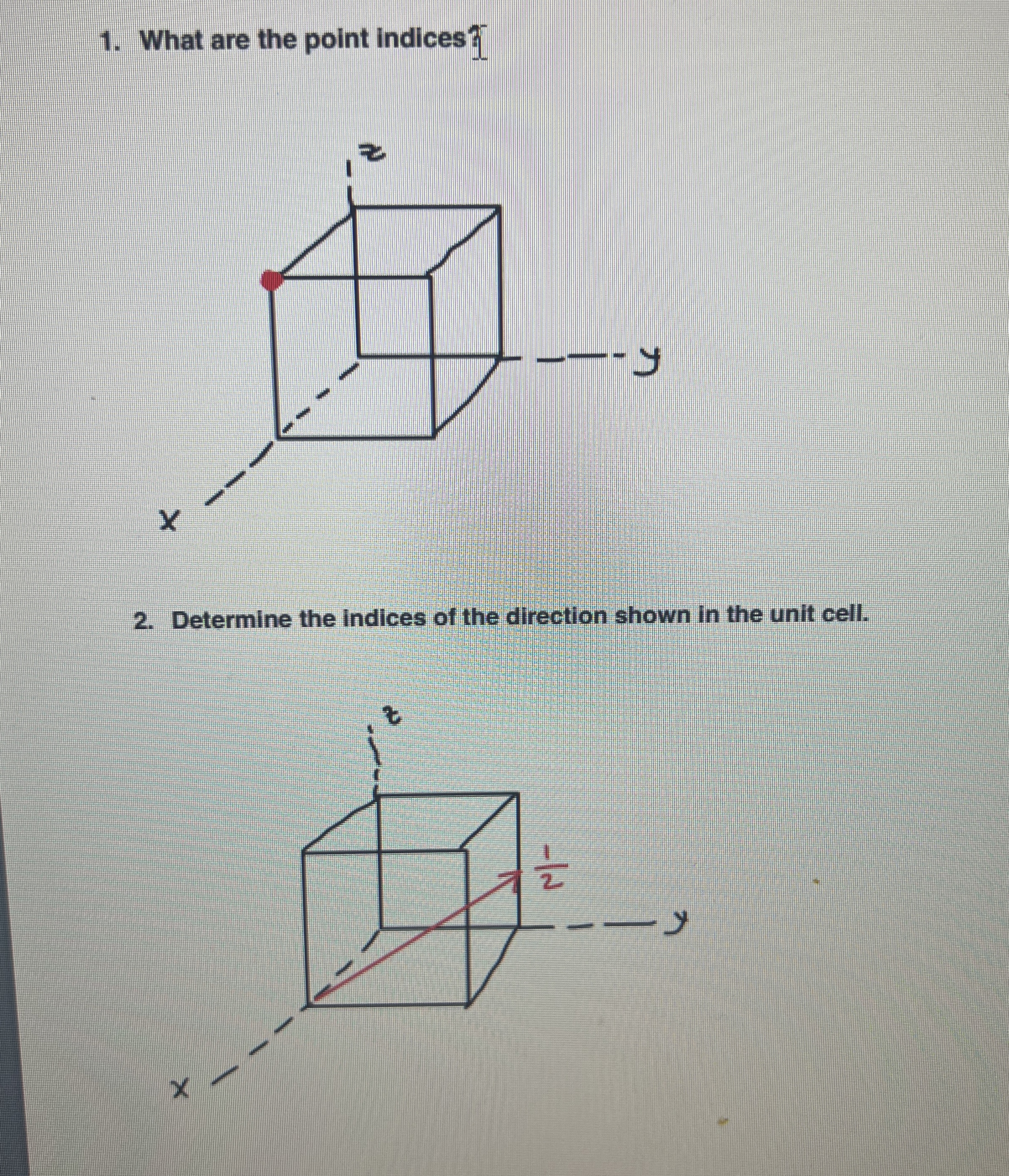 What are the point indices? Determine the indices