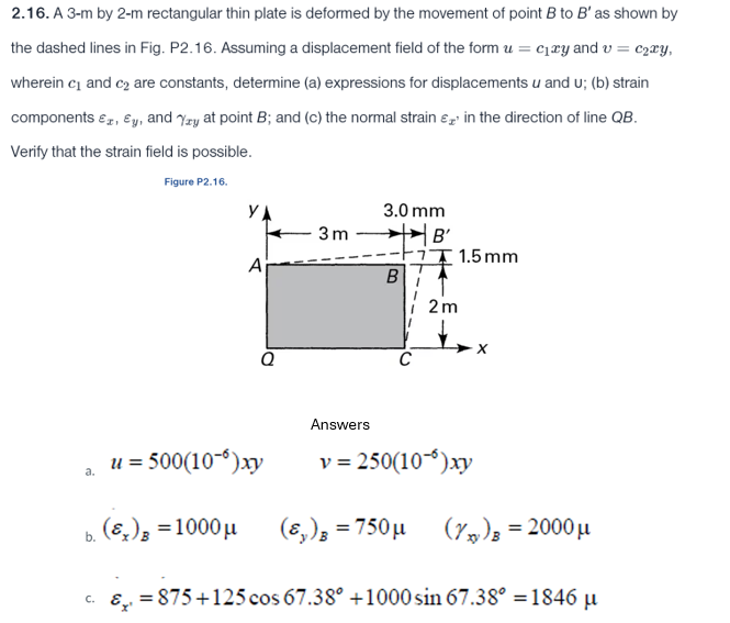 2 . 1 6 . A 3 - m by 2 - m rectangular thin plate