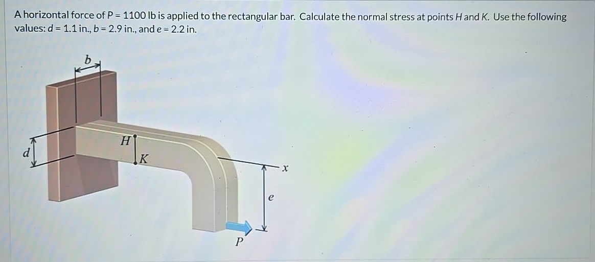 A horizontal force of P = 1 1 0 0 l b is applied