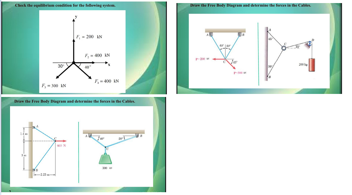 1 - Top left picture, check the equilibrium