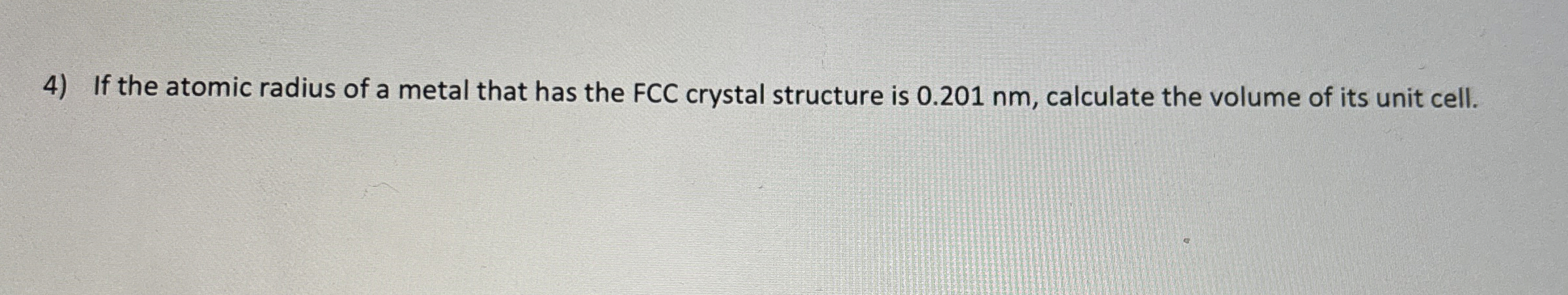 If the atomic radius of a metal that has the FCC