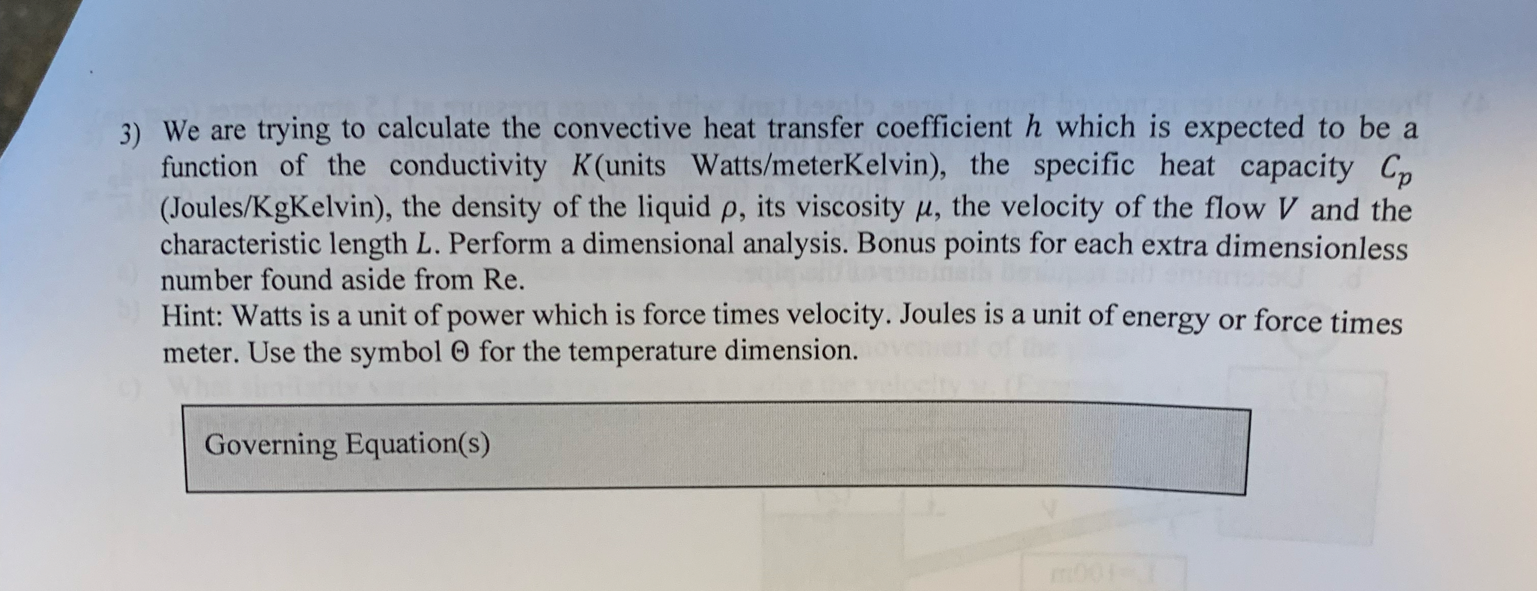 We are trying to calculate the convective heat