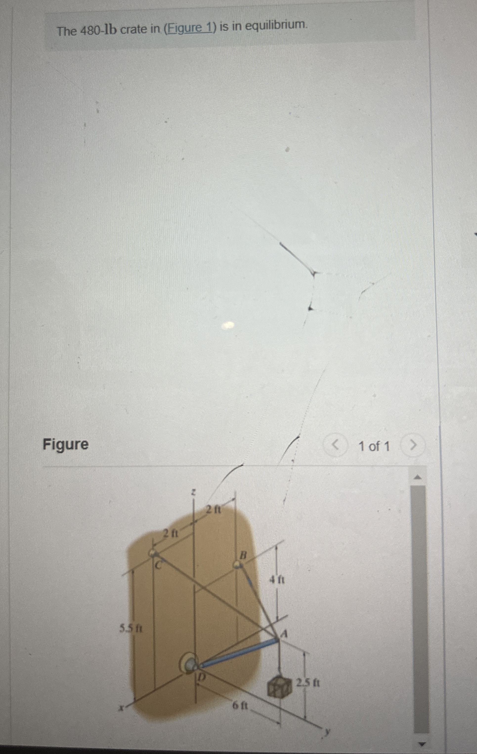 A ) Determine the tension developed in cabled AB
