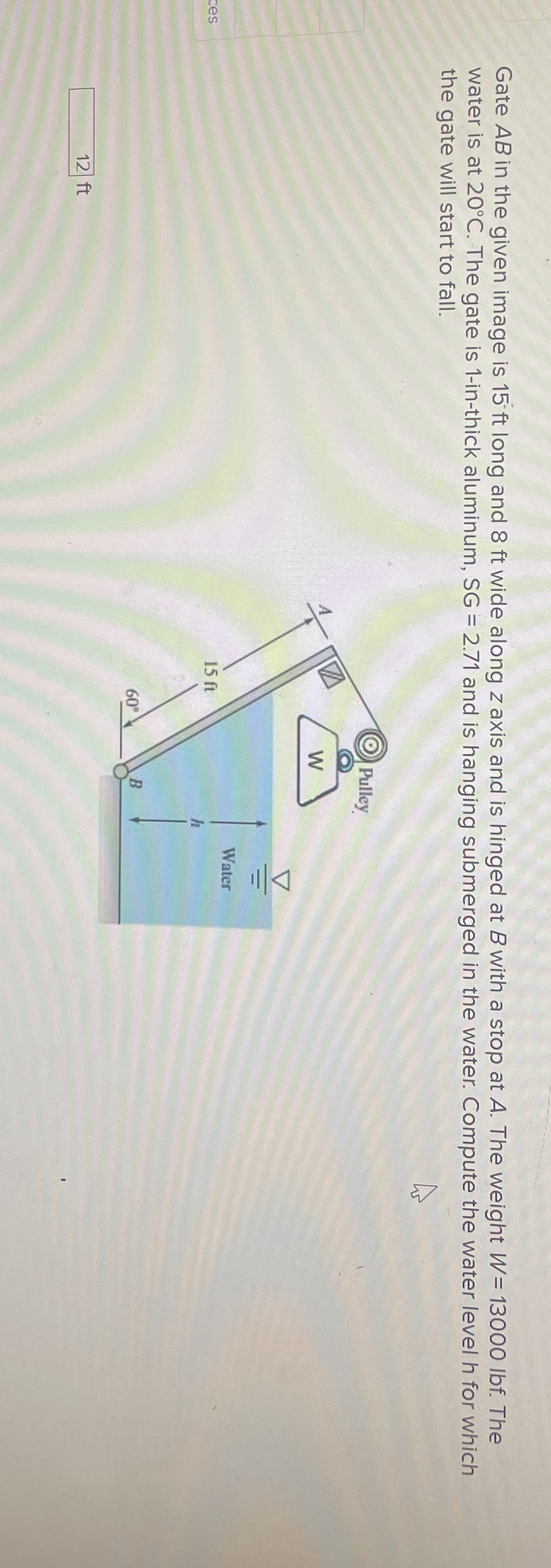 Gate A B in the given image is 1 5 ft long and 8