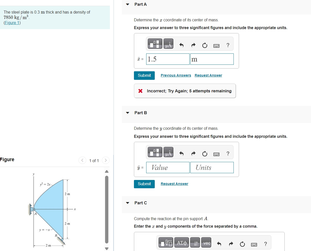 The steel plate is 0 . 3 m thick and has a