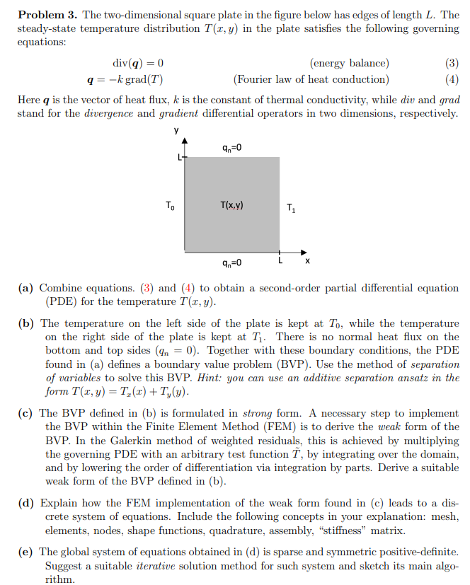 Problem 3 . The two - dimensional square plate in