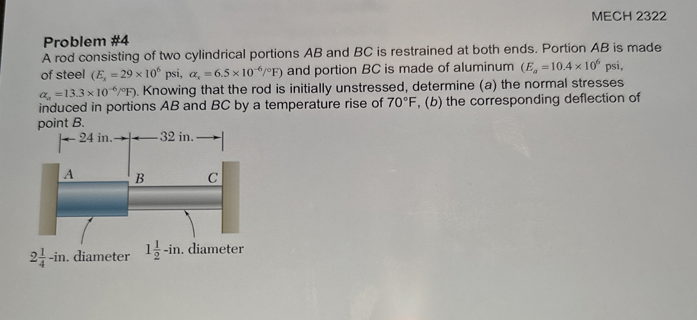 Problem A rod consisting of two cylindrical