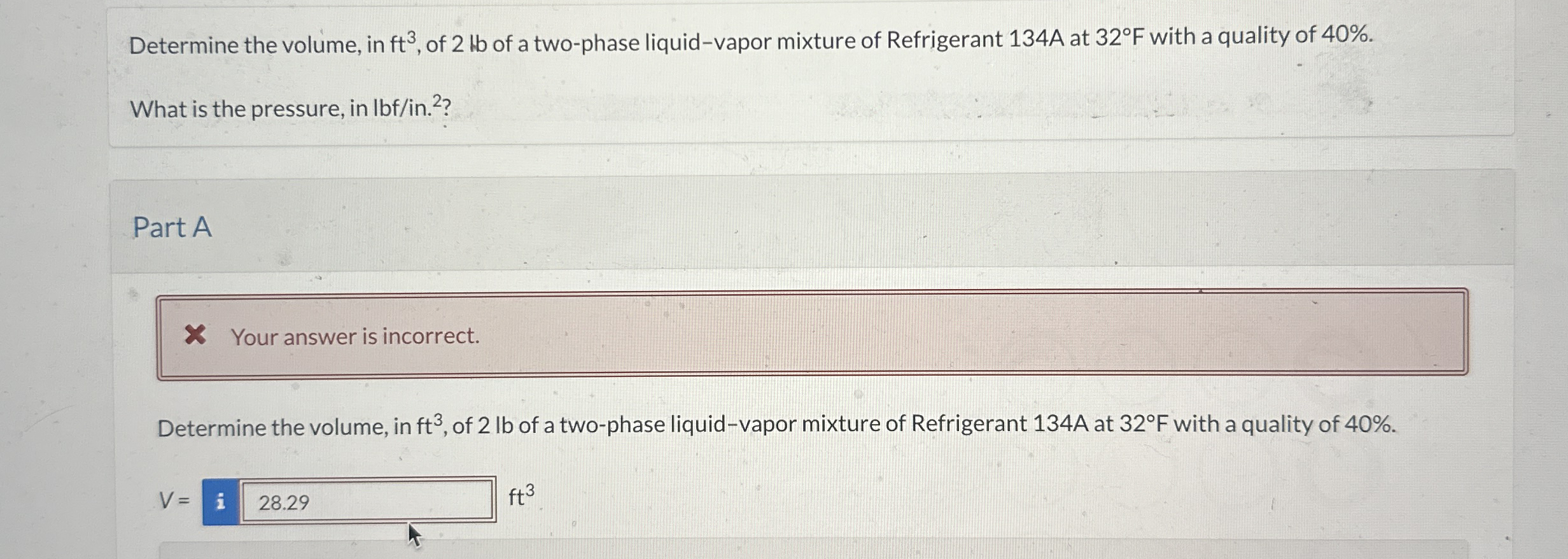 Determine the volume, in f t 3 , of 2 Hb of a two