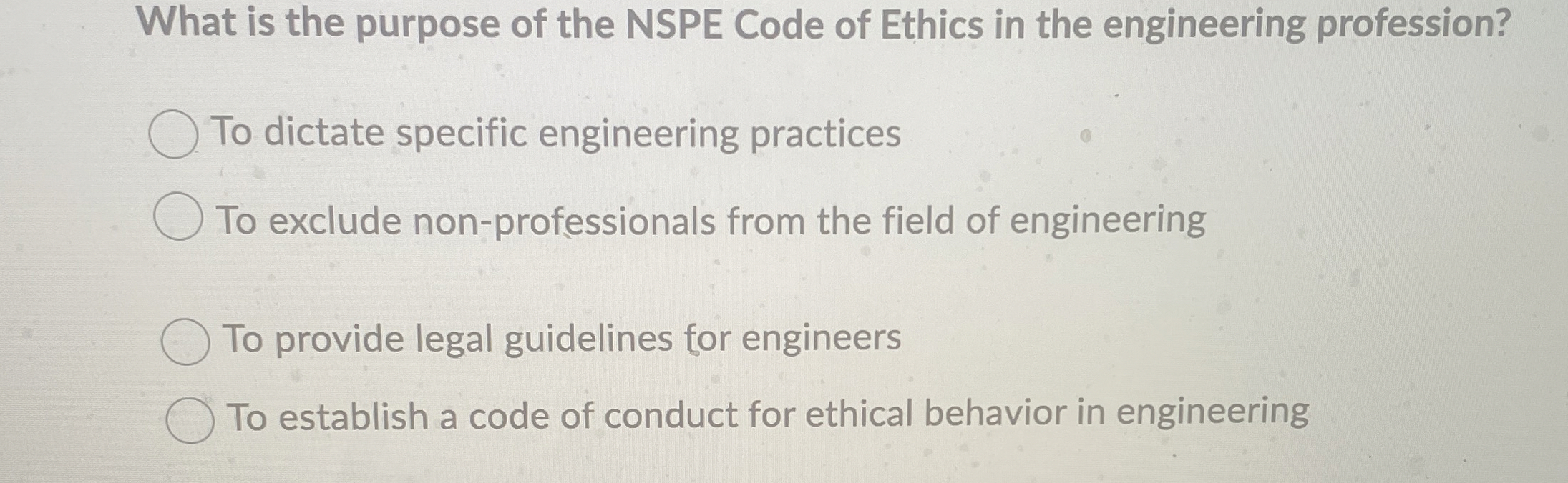What is the purpose of the NSPE Code of Ethics in
