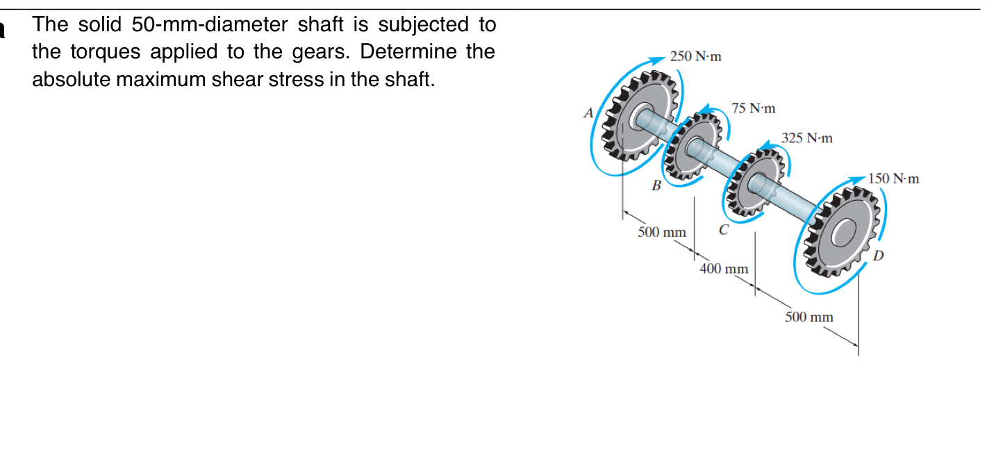 Determine the maximum shear stress in the shaft