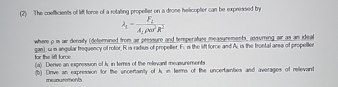 ( 2 ) The coefficients of lift force of a