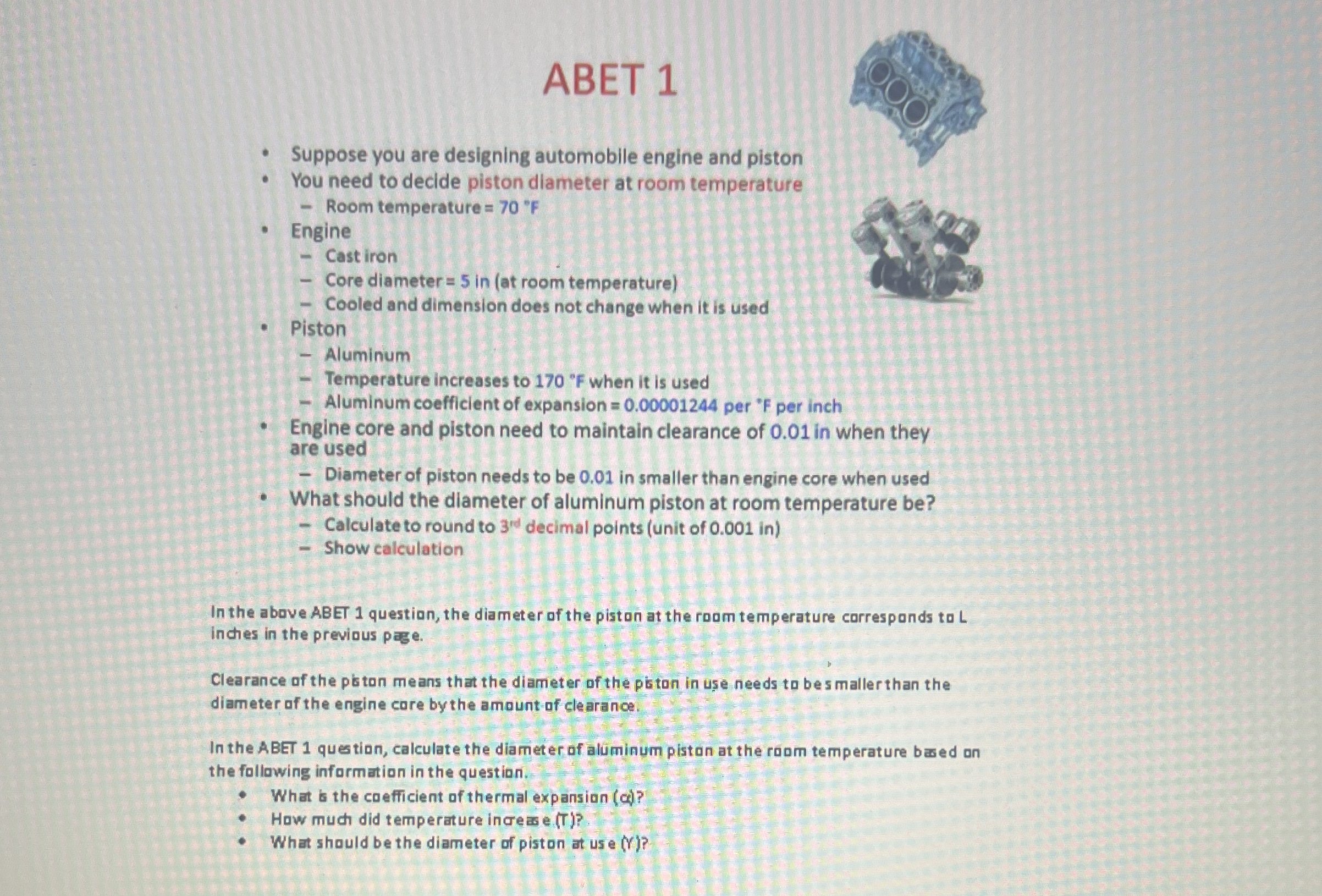 ABET 1 Suppose you are designing automobile