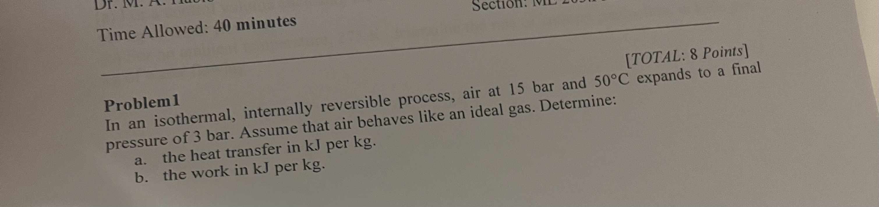 In an isothermal, internally reversible process,