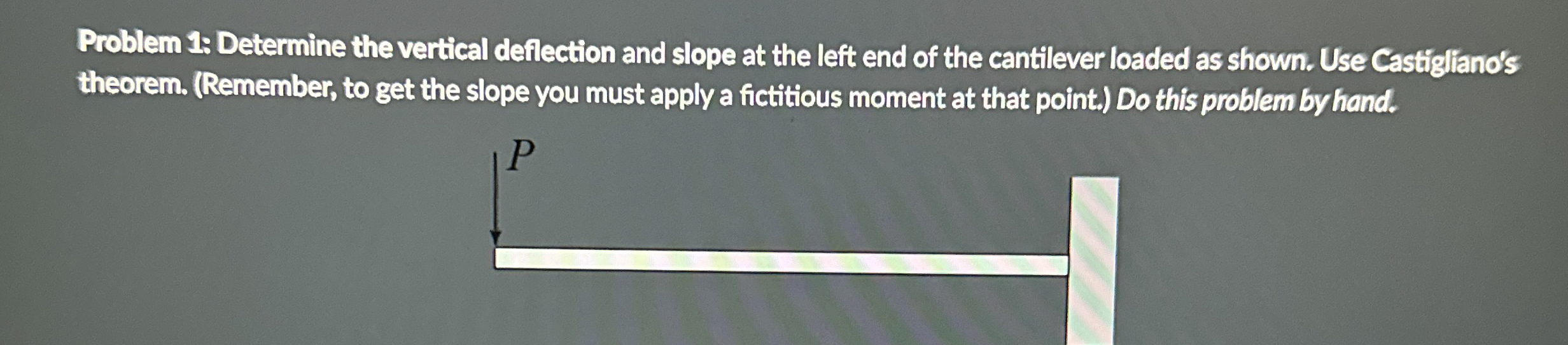 Problem 1 : Determine the vertical deflection and