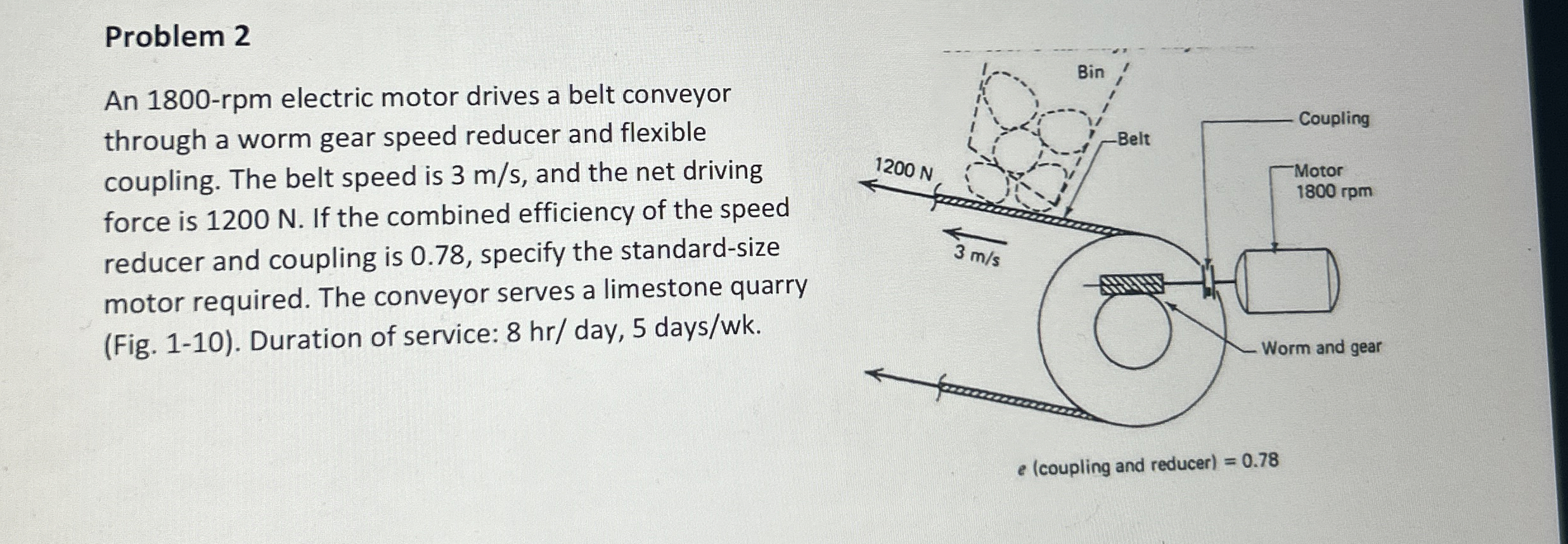 Problem 2 An 1 8 0 0 - rpm electric motor drives